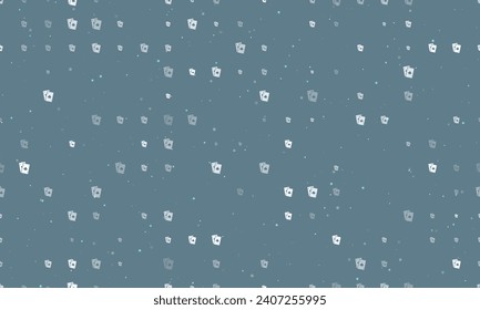 Seamless background pattern of evenly spaced white two aces symbols of different sizes and opacity. Vector illustration on blue gray background with stars