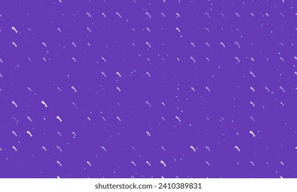 Seamless background pattern of evenly spaced white down arrows of different sizes and opacity. Vector illustration on deep purple background with stars