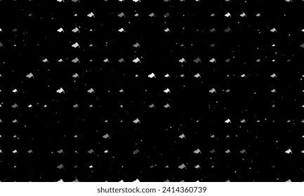 Seamless background pattern of evenly spaced white vise symbols of different sizes and opacity. Vector illustration on black background with stars