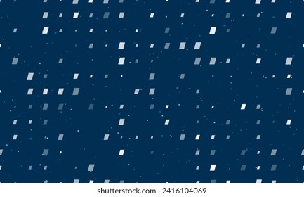 Seamless background pattern of evenly spaced white parallelogram symbols of different sizes and opacity. Vector illustration on dark blue background with stars