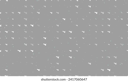 Seamless background pattern of evenly spaced white angle grinder symbols of different sizes and opacity. Vector illustration on gray background with stars