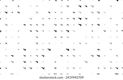 Seamless background pattern of evenly spaced black angle grinder symbols of different sizes and opacity. Vector illustration on white background