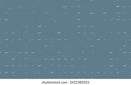 Seamless background pattern of evenly spaced white two-handed saws of different sizes and opacity. Vector illustration on blue gray background with stars