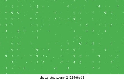 Seamless background pattern of evenly spaced white round pliers symbols of different sizes and opacity. Vector illustration on green background with stars