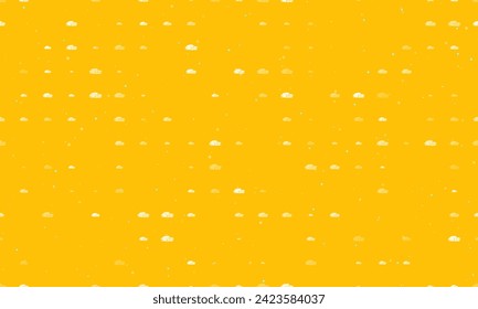 Patrón de fondo sin foco de los símbolos blancos de coches vintage de diferente tamaño y opacidad. Ilustración del vector sobre fondo ámbar con estrellas