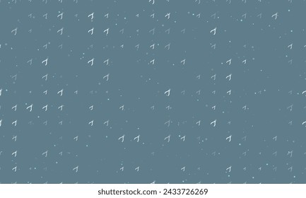 Seamless background pattern of evenly spaced white round pliers symbols of different sizes and opacity. Vector illustration on blue gray background with stars