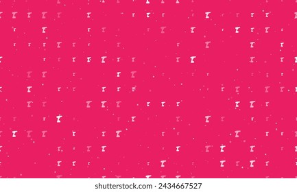 Seamless background pattern of evenly spaced white electric screwdriver symbols of different sizes and opacity. Vector illustration on pink background with stars