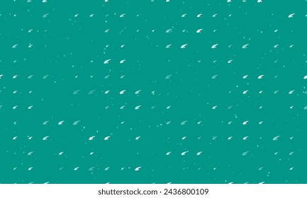 Seamless background pattern of evenly spaced white angle grinder symbols of different sizes and opacity. Vector illustration on teal background with stars