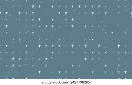 Seamless background pattern of evenly spaced white giraffe head symbols of different sizes and opacity. Vector illustration on blue gray background with stars