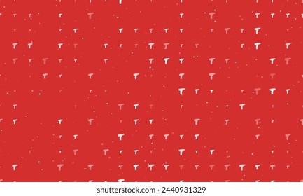 Seamless background pattern of evenly spaced white electric screwdriver symbols of different sizes and opacity. Vector illustration on red background with stars