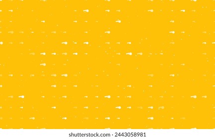 Seamless background pattern of evenly spaced white angle grinder symbols of different sizes and opacity. Vector illustration on amber background with stars