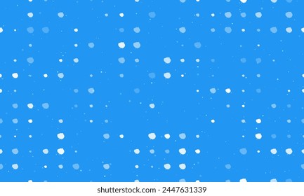 Seamless background pattern of evenly spaced white aspen leafs of different sizes and opacity. Vector illustration on blue background with stars