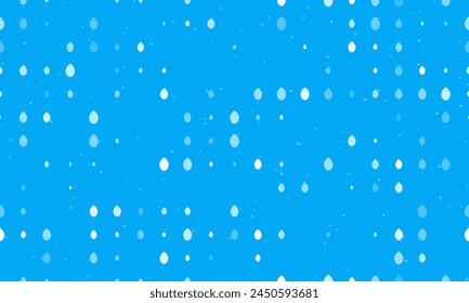 Seamless background pattern of evenly spaced white oval symbols of different sizes and opacity. Vector illustration on light blue background with stars