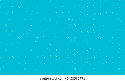 Seamless background pattern of evenly spaced white artistic brush symbols of different sizes and opacity. Vector illustration on cyan background with stars