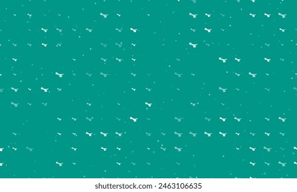 Seamless background pattern of evenly spaced white cordless angle grinder symbols of different sizes and opacity. Vector illustration on teal background with stars