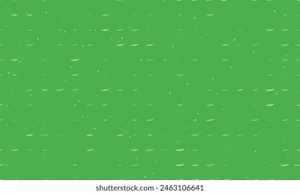 Seamless background pattern of evenly spaced white two-handed saws of different sizes and opacity. Vector illustration on green background with stars