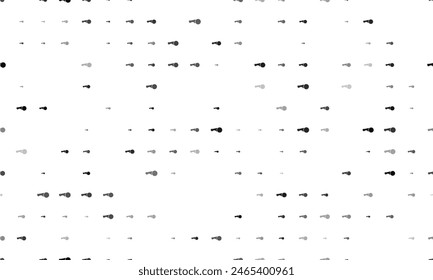 Seamless background pattern of evenly spaced black angle grinder symbols of different sizes and opacity. Vector illustration on white background