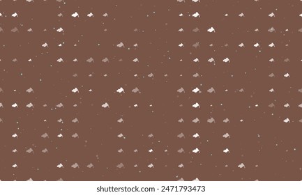 Seamless background pattern of evenly spaced white vise symbols of different sizes and opacity. Vector illustration on brown background with stars