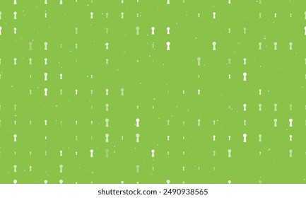 Seamless background pattern of evenly spaced white keyhole symbols of different sizes and opacity. Vector illustration on light green background with stars