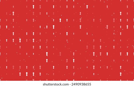 Seamless background pattern of evenly spaced white keyhole symbols of different sizes and opacity. Vector illustration on red background with stars