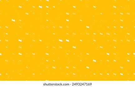 Seamless background pattern of evenly spaced white carpentry planer symbols of different sizes and opacity. Vector illustration on amber background with stars