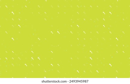 Seamless background pattern of evenly spaced white down arrows of different sizes and opacity. Vector illustration on lime background with stars