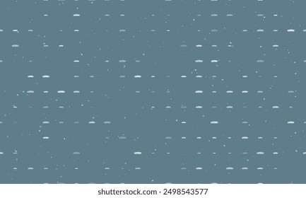 Seamless background pattern of evenly spaced white future car symbols of different sizes and opacity. Vector illustration on blue gray background with stars