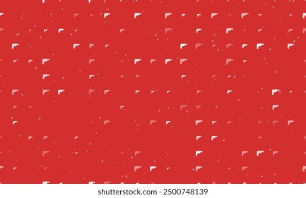 Seamless background pattern of evenly spaced white electric drill symbols of different sizes and opacity. Vector illustration on red background with stars
