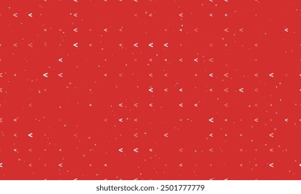 Seamless background pattern of evenly spaced white less symbols of different sizes and opacity. Vector illustration on red background with stars