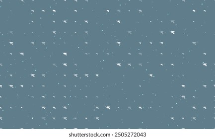 Seamless background pattern of evenly spaced white garden carts of different sizes and opacity. Vector illustration on blue gray background with stars