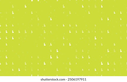 Seamless background pattern of evenly spaced white lady symbols of different sizes and opacity. Vector illustration on lime background with stars