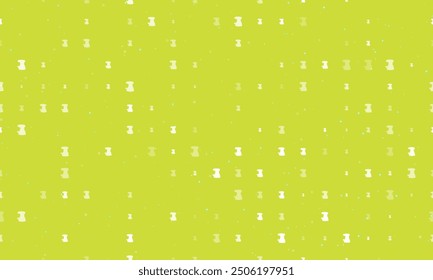 Seamless background pattern of evenly spaced white sanding machine symbols of different sizes and opacity. Vector illustration on lime background with stars