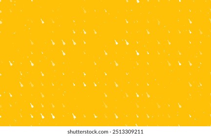 Seamless background pattern of evenly spaced white paint brush symbols of different sizes and opacity. Vector illustration on amber background with stars