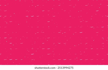 Seamless background pattern of evenly spaced white two-handed saws of different sizes and opacity. Vector illustration on pink background with stars