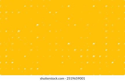 Padrão de fundo uniforme de símbolos de camelo branco uniformemente espaçados de diferentes tamanhos e opacidade. Ilustração vetorial em fundo âmbar com estrelas