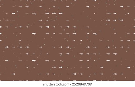 Seamless background pattern of evenly spaced white angle grinder symbols of different sizes and opacity. Vector illustration on brown background with stars