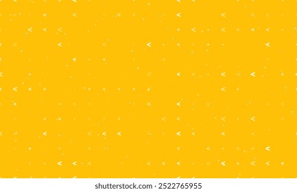 Seamless background pattern of evenly spaced white less symbols of different sizes and opacity. Vector illustration on amber background with stars