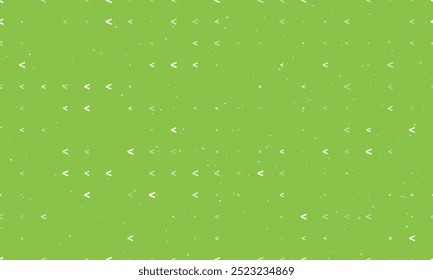 Seamless background pattern of evenly spaced white less symbols of different sizes and opacity. Vector illustration on light green background with stars