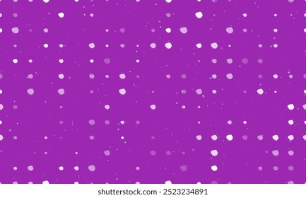 Seamless background pattern of evenly spaced white aspen leafs of different sizes and opacity. Vector illustration on purple background with stars