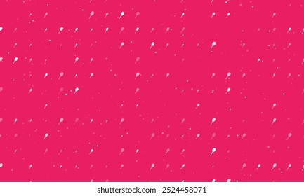 Padrão contínuo de fundo de símbolos de raquete de tênis branco uniformemente espaçados de diferentes tamanhos e opacidade. Ilustração vetorial sobre fundo rosa com estrelas