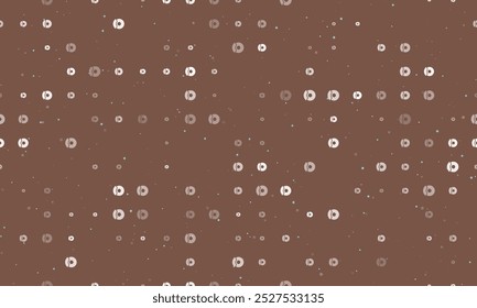 Padrão de fundo uniforme de freios automáticos brancos uniformemente espaçados de diferentes tamanhos e opacidade. Ilustração vetorial em fundo marrom com estrelas