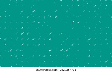 Seamless background pattern of evenly spaced white pliers symbols of different sizes and opacity. Vector illustration on teal background with stars