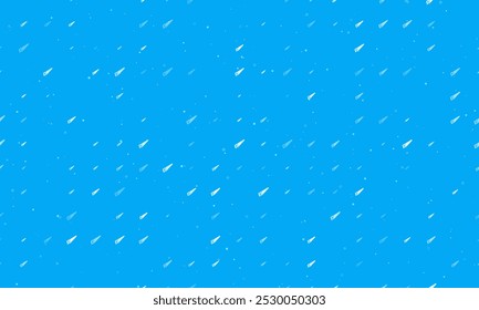 Seamless background pattern of evenly spaced white hand saw symbols of different sizes and opacity. Vector illustration on light blue background with stars