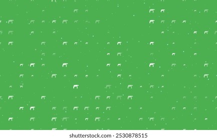 Padrão de plano de fundo uniforme de símbolos de broca brancos uniformemente espaçados de diferentes tamanhos e opacidade. Ilustração vetorial em fundo verde com estrelas