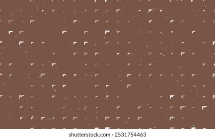 Seamless background pattern of evenly spaced white electric drill symbols of different sizes and opacity. Vector illustration on brown background with stars
