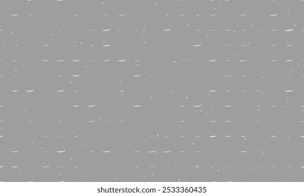 Seamless background pattern of evenly spaced white two-handed saws of different sizes and opacity. Vector illustration on gray background with stars