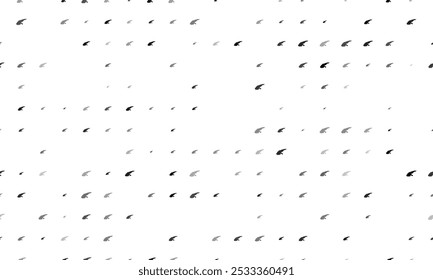 Seamless background pattern of evenly spaced black angle grinder symbols of different sizes and opacity. Vector illustration on white background