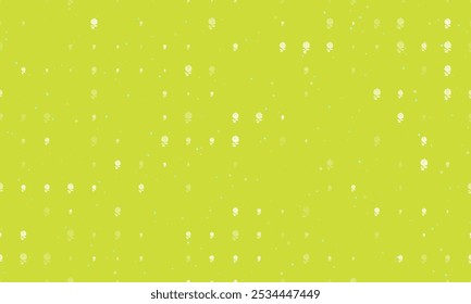 Seamless background pattern of evenly spaced white rose flowers of different sizes and opacity. Vector illustration on lime background with stars