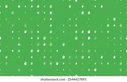 Padrão de plano de fundo uniforme de símbolos de vaso antigos brancos uniformemente espaçados de diferentes tamanhos e opacidade. Ilustração vetorial em fundo verde com estrelas
