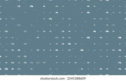 Padrão de plano de fundo uniforme de símbolos de cartas de jogo brancas uniformemente espaçadas de diferentes tamanhos e opacidade. Ilustração vetorial no fundo cinza azul com estrelas